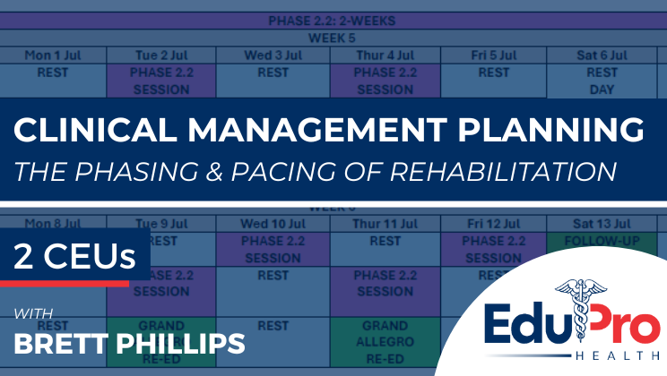 Clinical Management Planning: The Phasing & Pacing of Rehabilitation